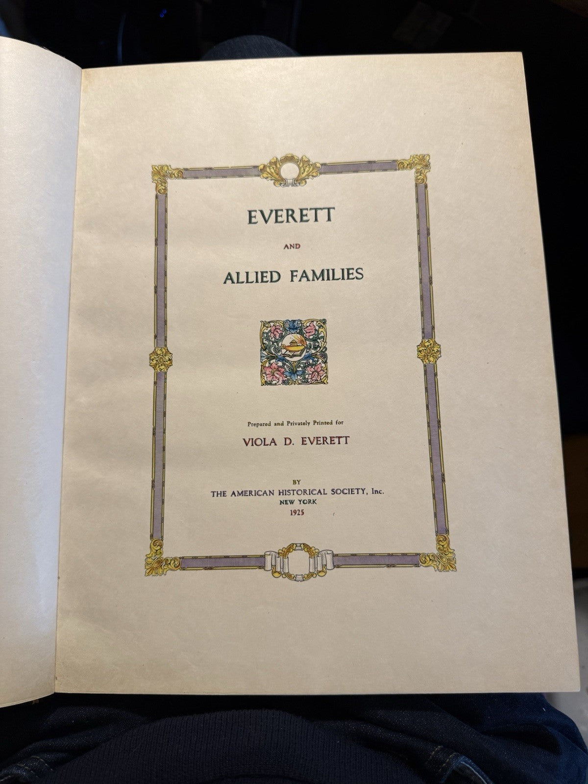 Everett & Allied Families : FIne Binding by Stikeman : Genealogical History 1925