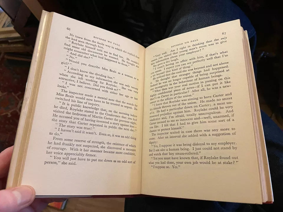 Eric Burgess : Divided We Fall : Crime Club Choice : 1st Edition 1959