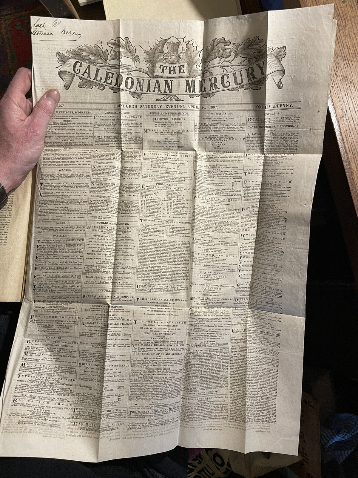 Scotland First Newspaper : FIrst & Last Issue : Caledonian Mercury 1661-1867