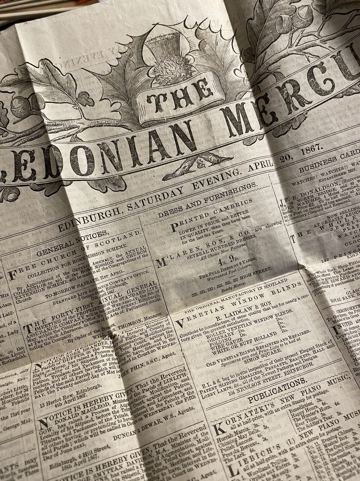 Scotland First Newspaper : FIrst & Last Issue : Caledonian Mercury 1661-1867