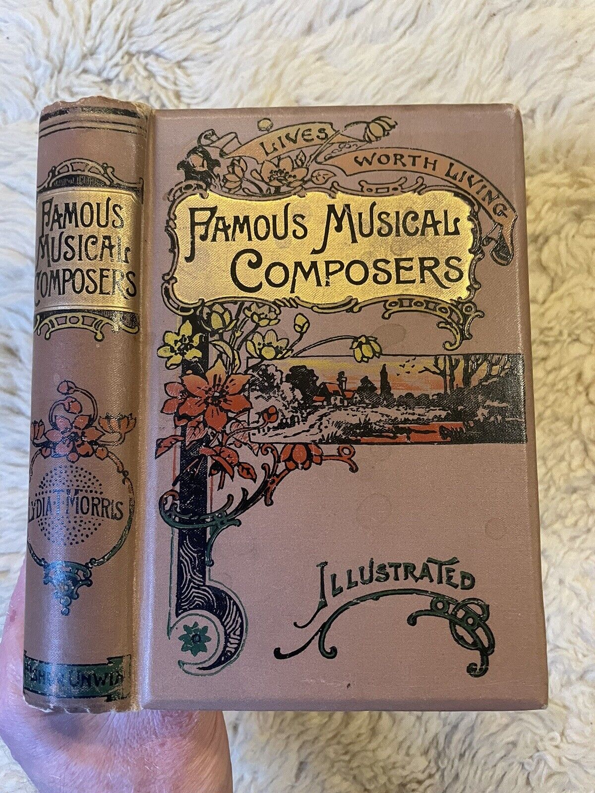 Famous Musical Composers : Lydia T. Morris : Lovely Antique Cloth Binding c1900