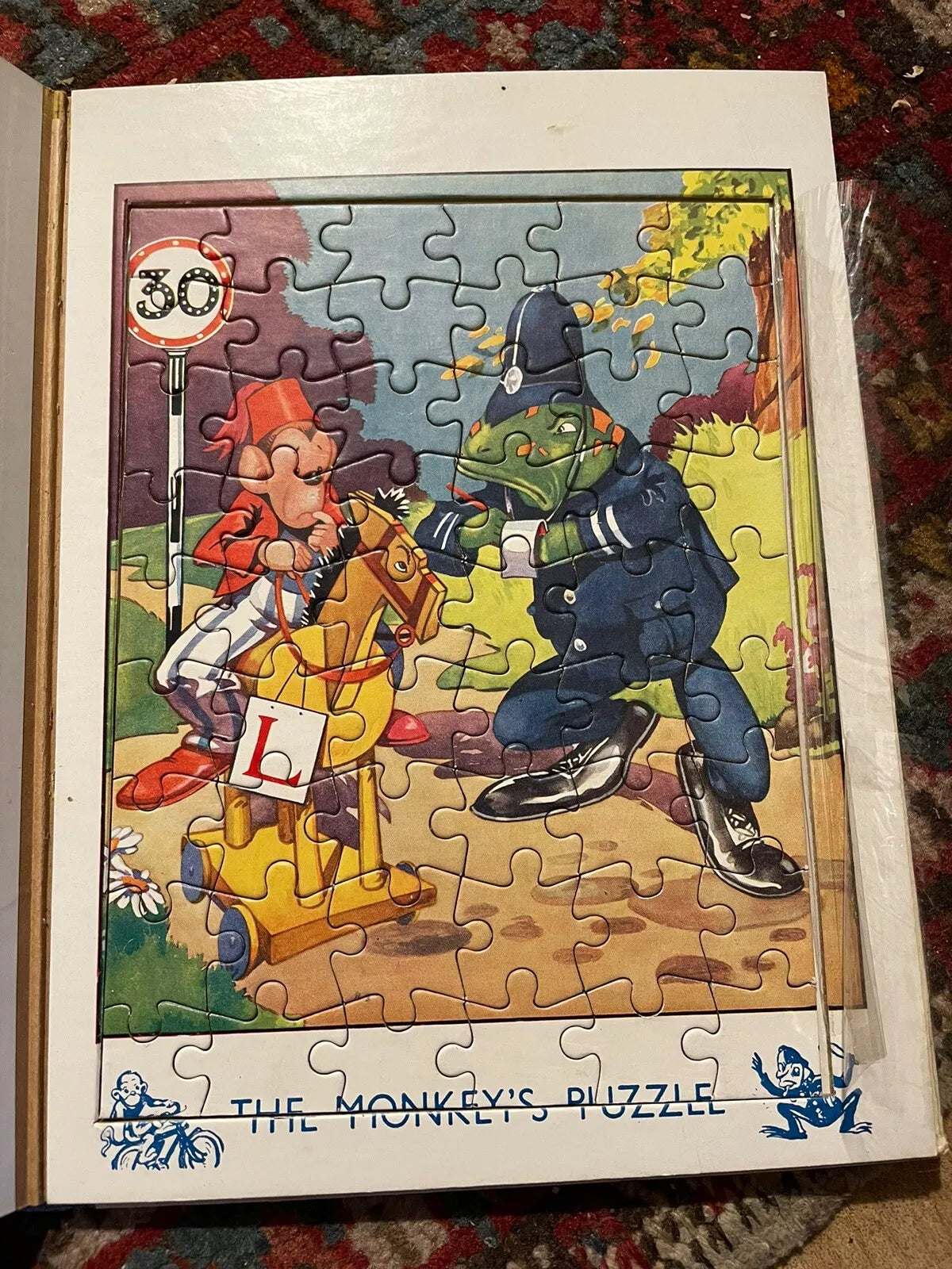 1938 The Jolly Jig-Saw Book : 5 Jigsaw Puzzles (Complete) VGC