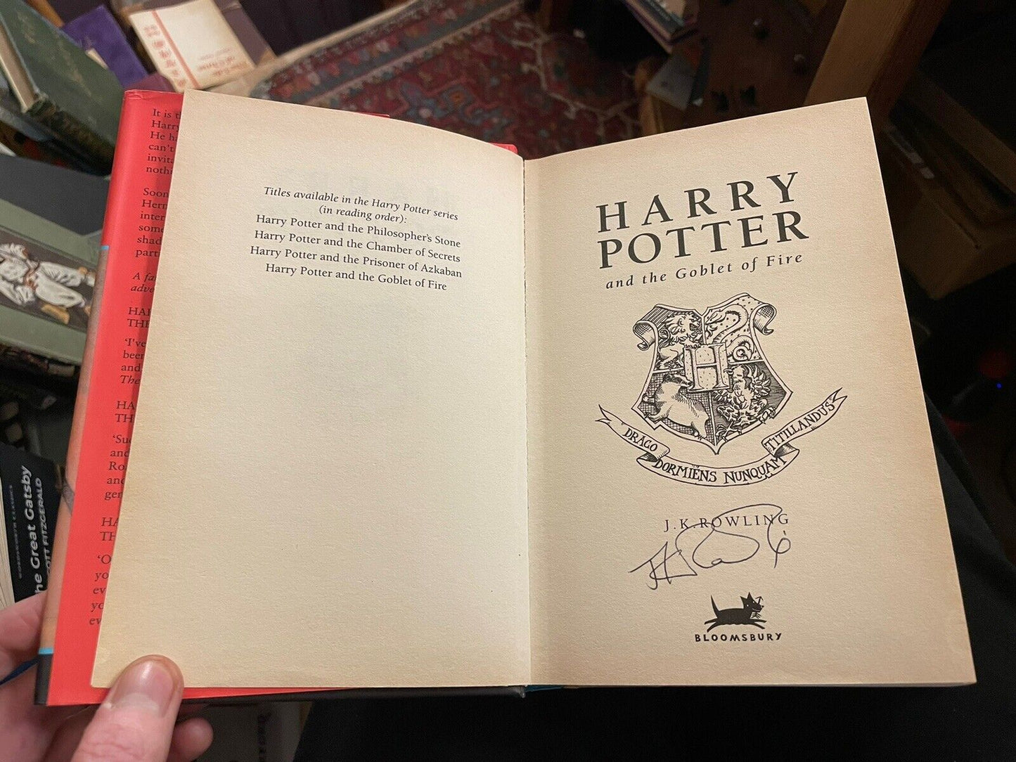 JK Rowling : Harry Potter and the Goblet of Fire : SIGNED 1st/1st