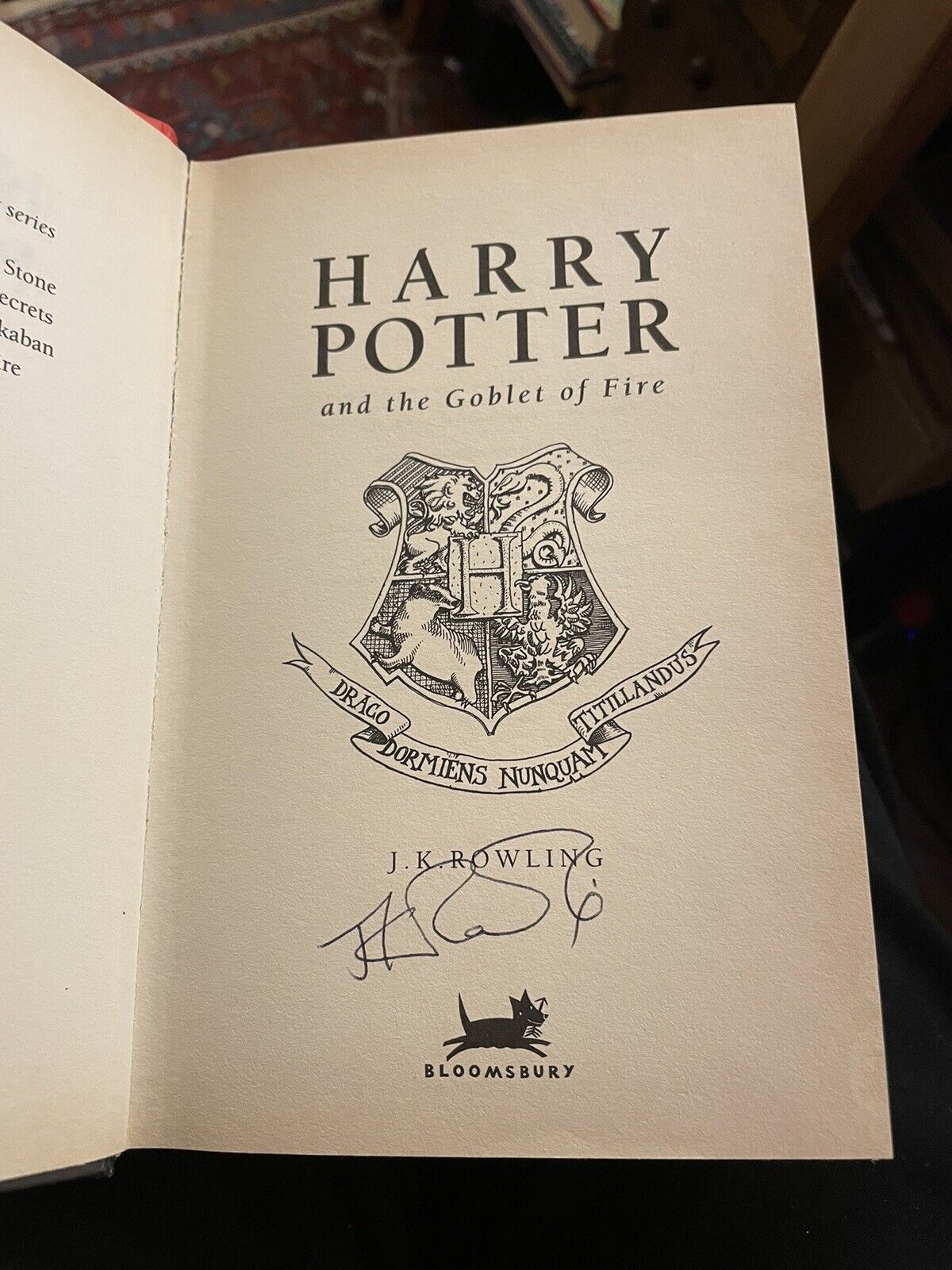 JK Rowling : Harry Potter and the Goblet of Fire : SIGNED 1st/1st