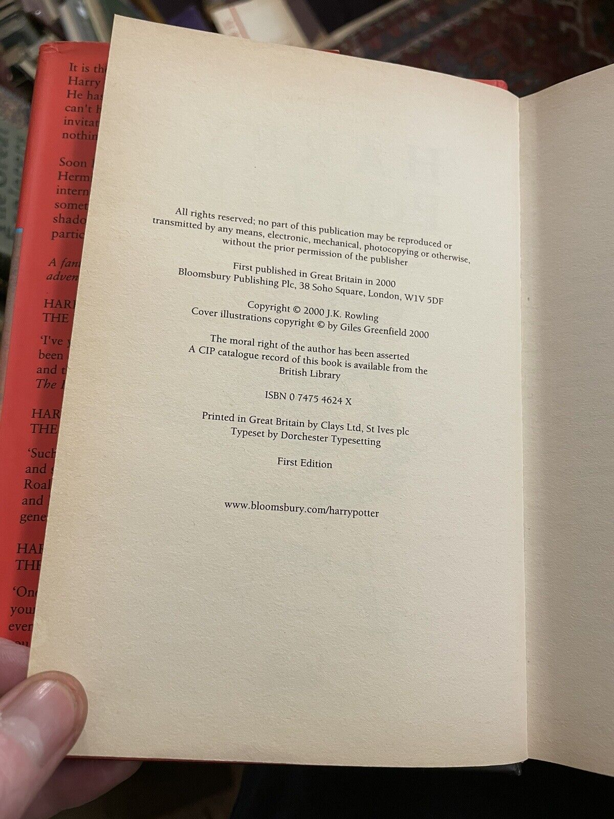 JK Rowling : Harry Potter and the Goblet of Fire : SIGNED 1st/1st