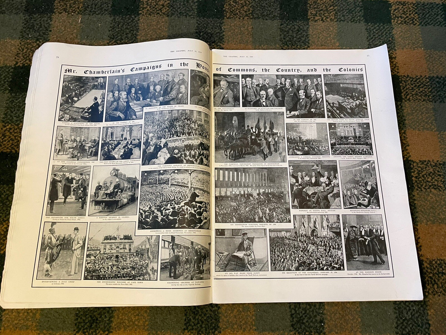 1914 The Graphic Magazine : Royal Scots Number : Joseph Chamberlain