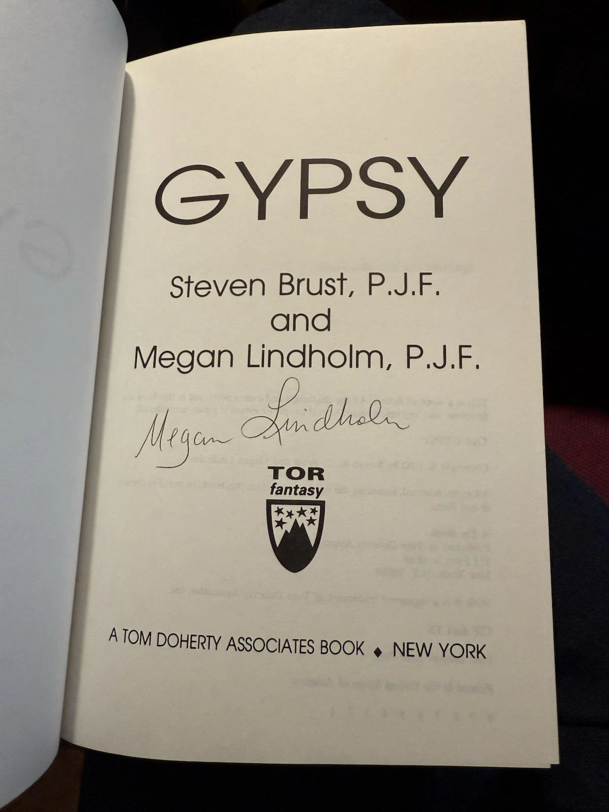 THE GYPSY Steven Brust & Megan Lindholm SIGNED Advance Uncorrected Proof 1992