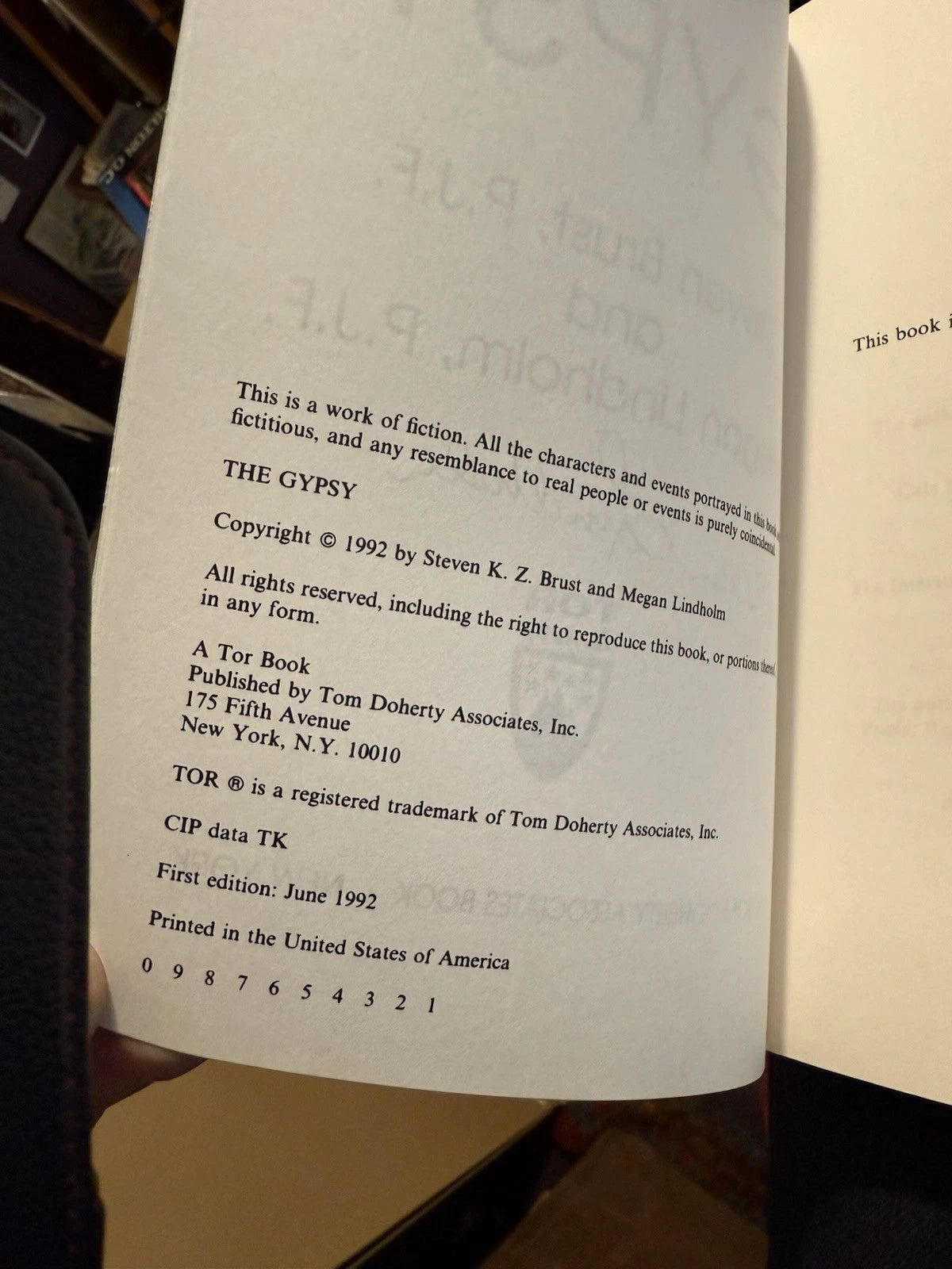 THE GYPSY Steven Brust & Megan Lindholm SIGNED Advance Uncorrected Proof 1992