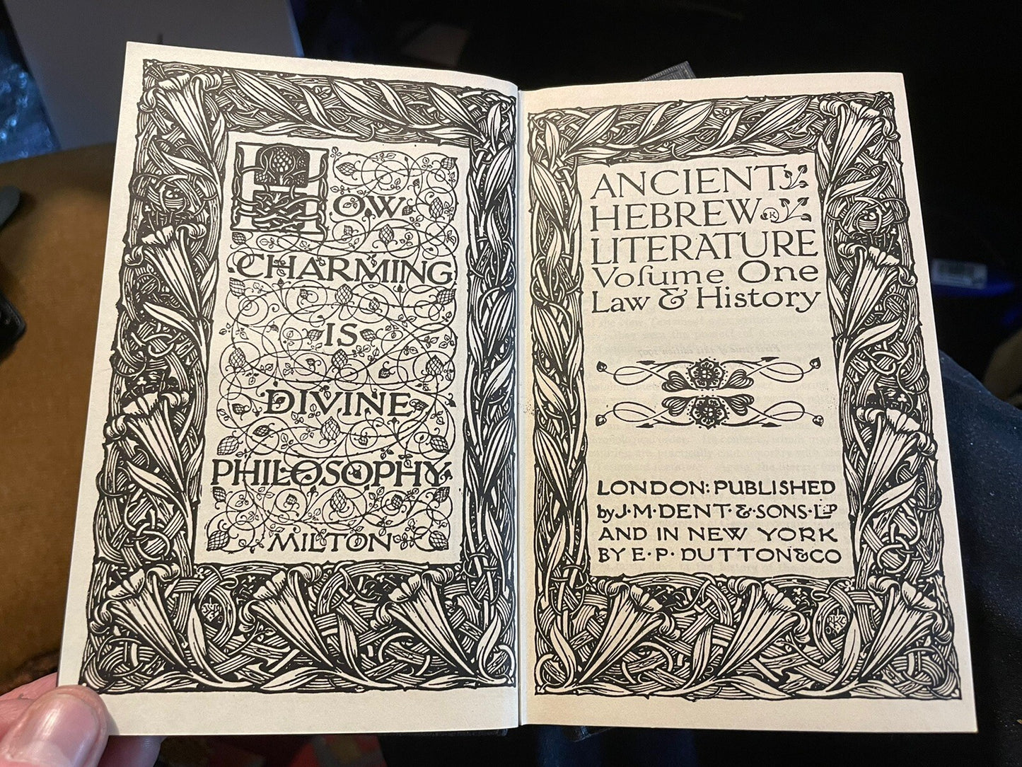 Ancient Hebrew Literature (Vols 1-4) Everyman's Library : J M Dent 1920