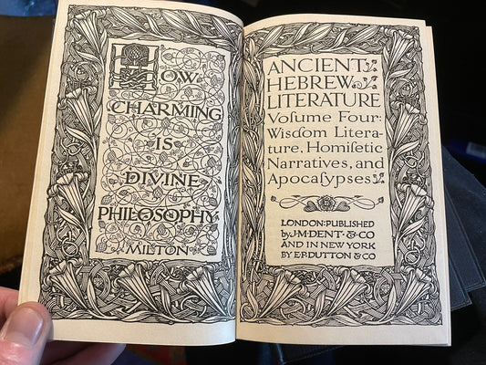 Ancient Hebrew Literature (Vols 1-4) Everyman's Library : J M Dent 1920