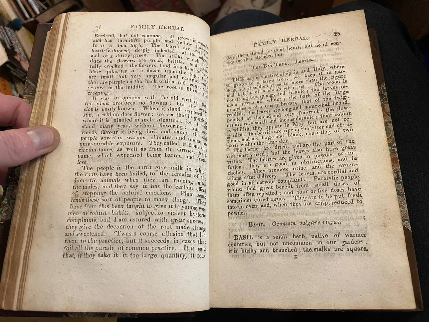 The Family Herbal : John Hill : Fine Binding : 1st ed : 54 colour plates : 1810