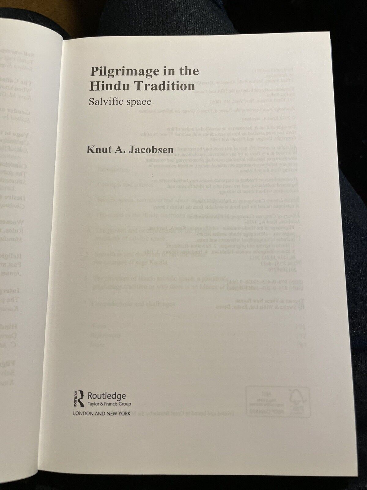 Pilgrimage in the Hindu Tradition : Salvific Space : Jacobsen : Studies