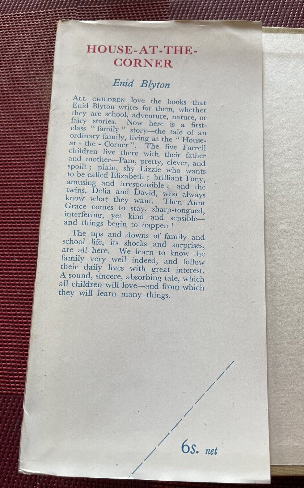 Enid Blyton : House-at-the-Corner : A Fine Copy in Dust Jacket : 1st Ed 1947