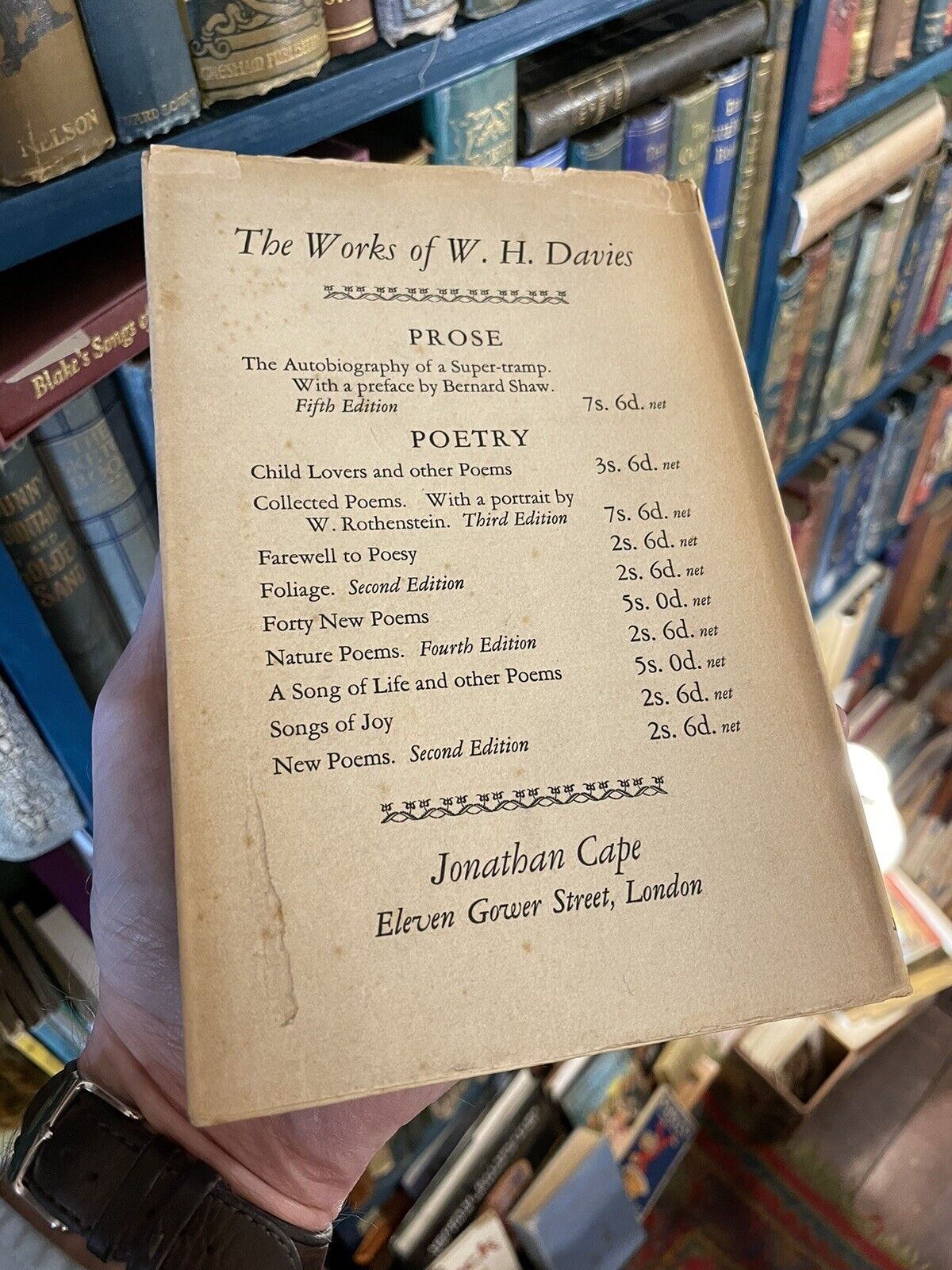 W. H. Davies - The Hour of Magic and other Poems - William Nicholson 1st Ed 1922