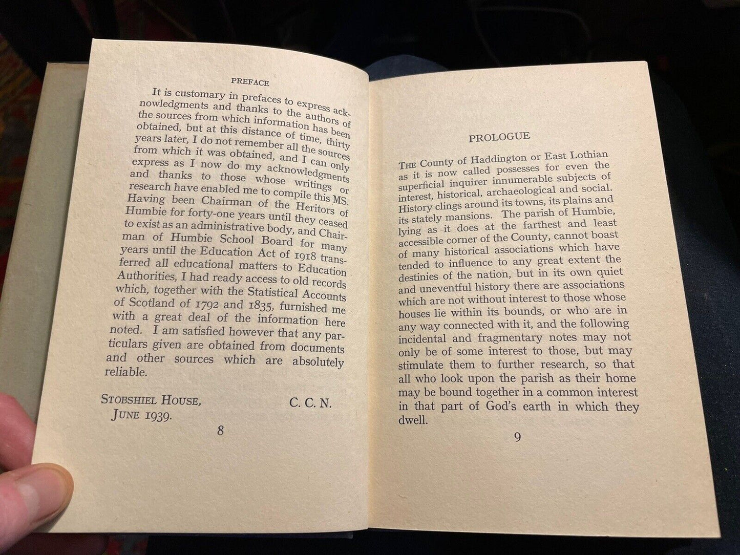 1939 Humbie Parish Past and Present : East Lothian : C. C. Nisbet