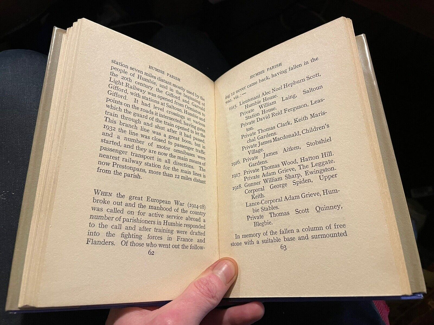 1939 Humbie Parish Past and Present : East Lothian : C. C. Nisbet