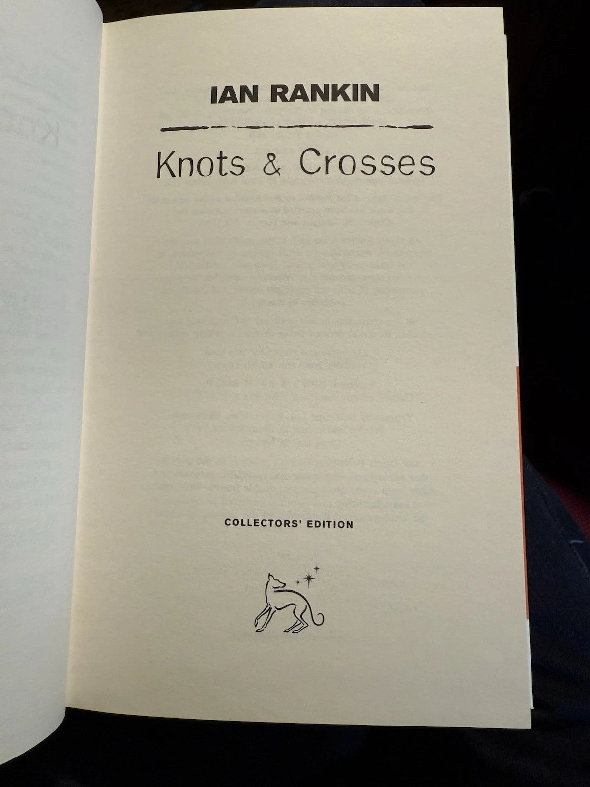 Ian Rankin : Knots & Crosses (SIGNED) Collectors Edition in Slipcase