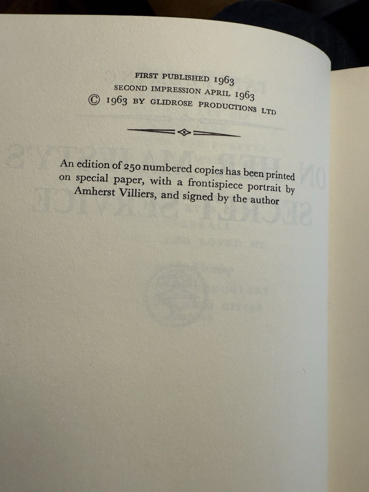 SIGNED by IAN FLEMING + SABLE BASILISK On Her Majestys Secret Service