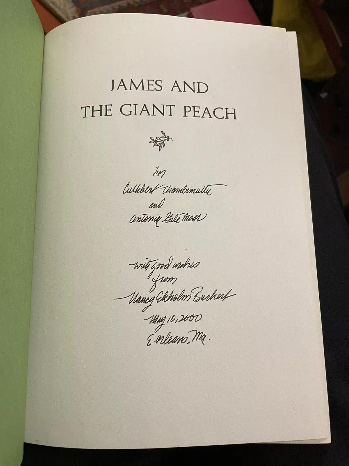Roald Dahl : James and the Giant Peach : Signed by Nancy Ekholm Burkert 1st/2nd