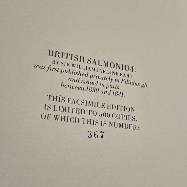 Sir W. Jardine : British Salmonidae : Ltd Edition 1979 : Huge Book : Salmon