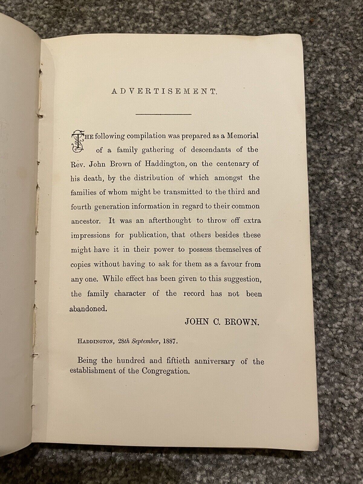 1887 Rev. John Brown, Haddington : A Family Record (Self-Interpretating Bible