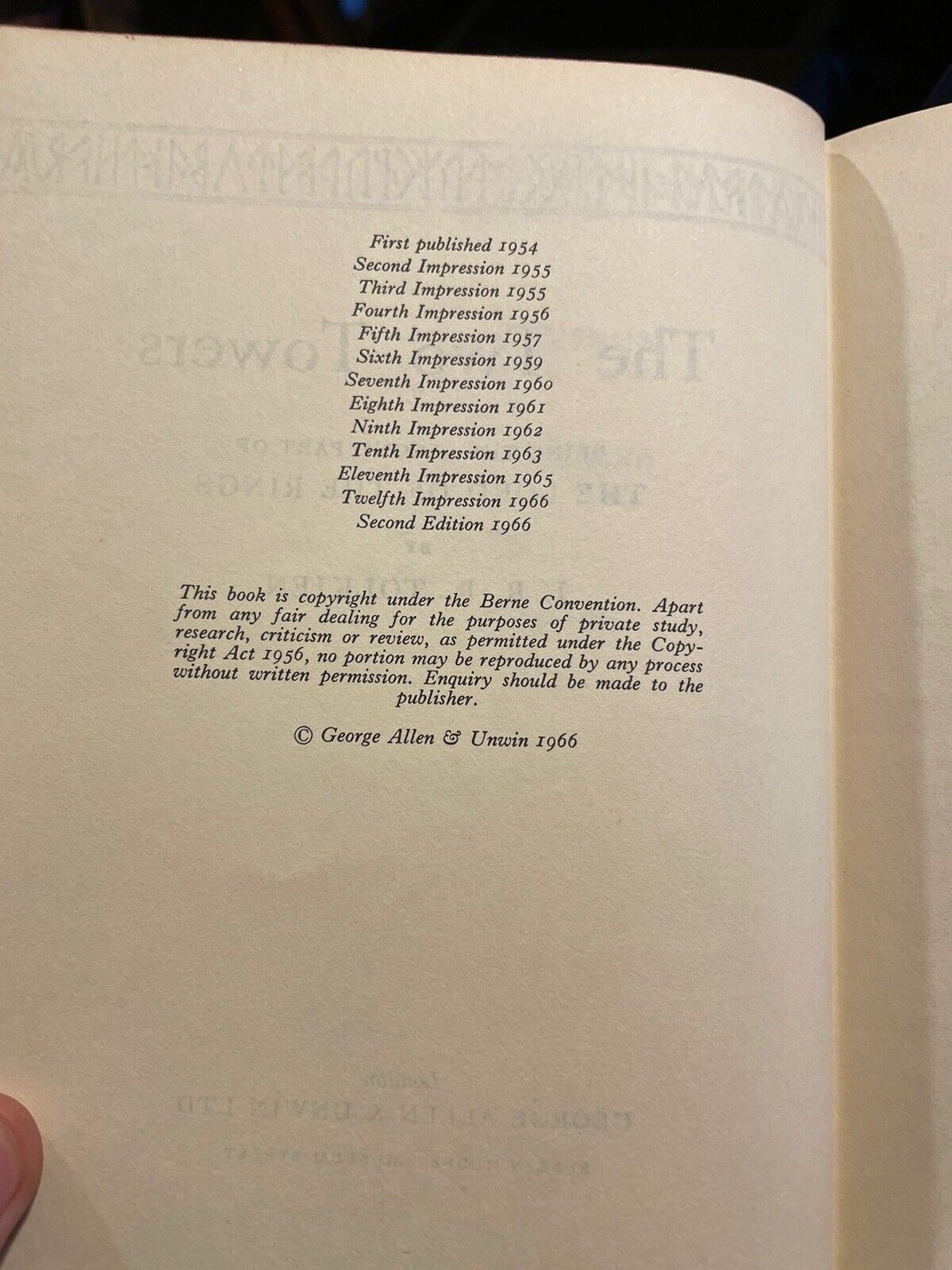 J R R Tolkien The Lord of The Rings 1966 (2nd Edition) 1st/1st/3rd (1966)