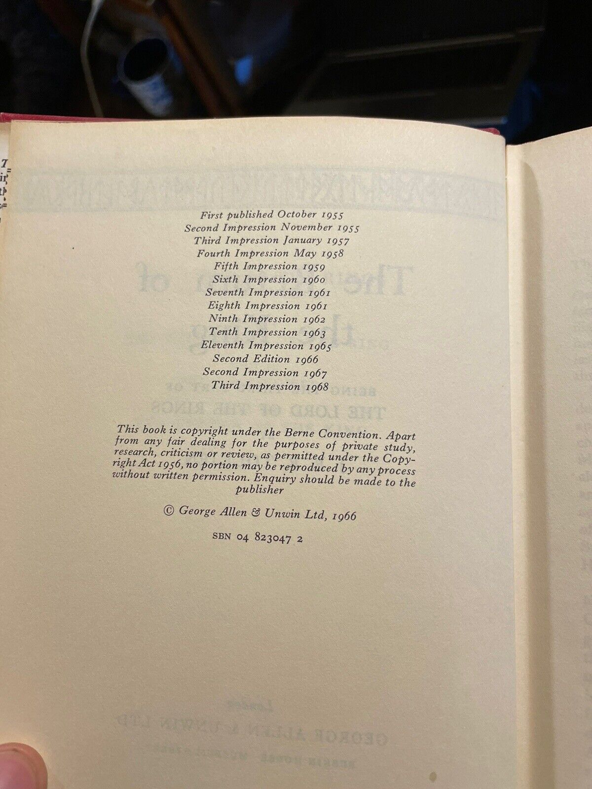 J R R Tolkien The Lord of The Rings 1966 (2nd Edition) 1st/1st/3rd (1966)
