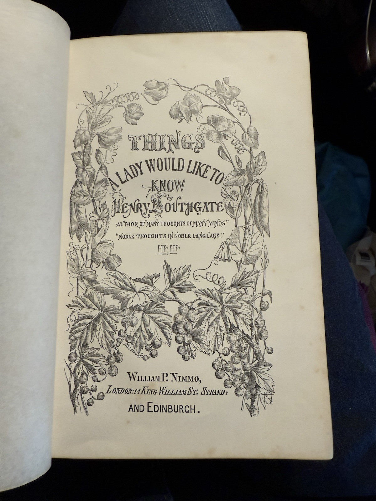 Things a Lady Would Like to Know : Victorian Women's Book / Recipes c1875