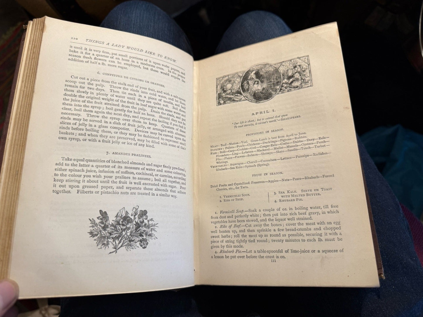 Things a Lady Would Like to Know : Victorian Women's Book / Recipes c1875