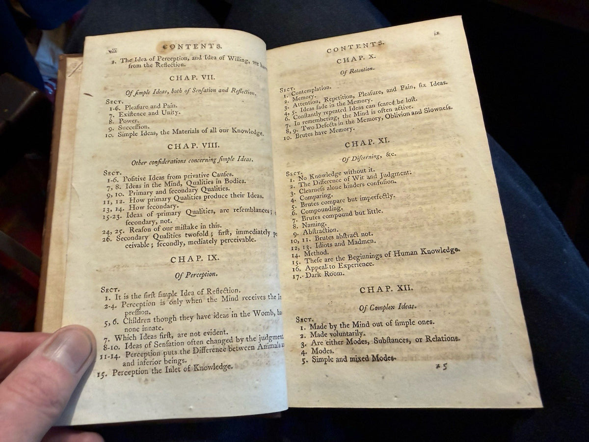 1793 John Locke : An Essay Concerning Human Understanding (3 Volumes)