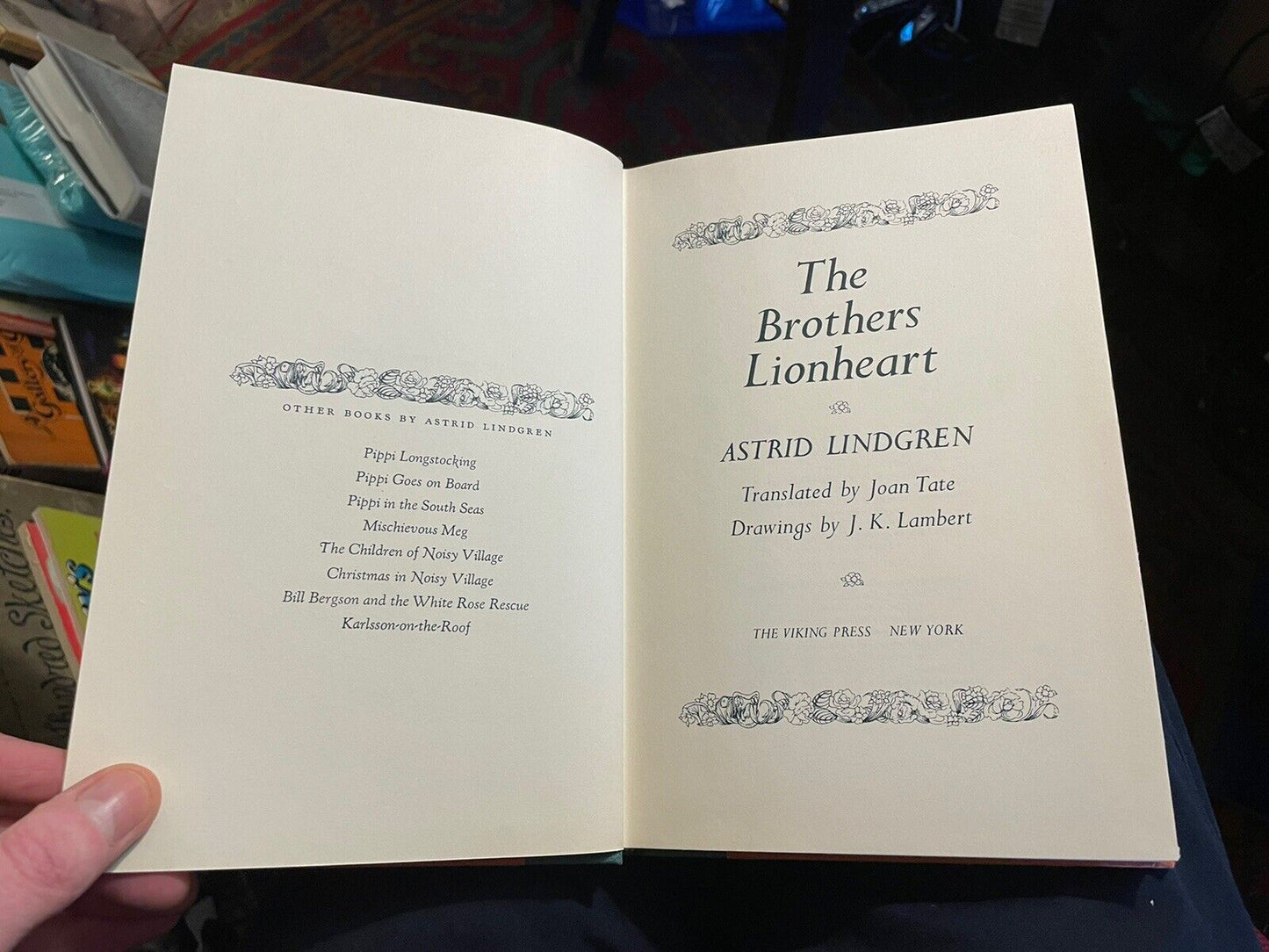 The Brothers Lionheart (Fantasy) Astrid Lindgren : 1st US Edition 1975