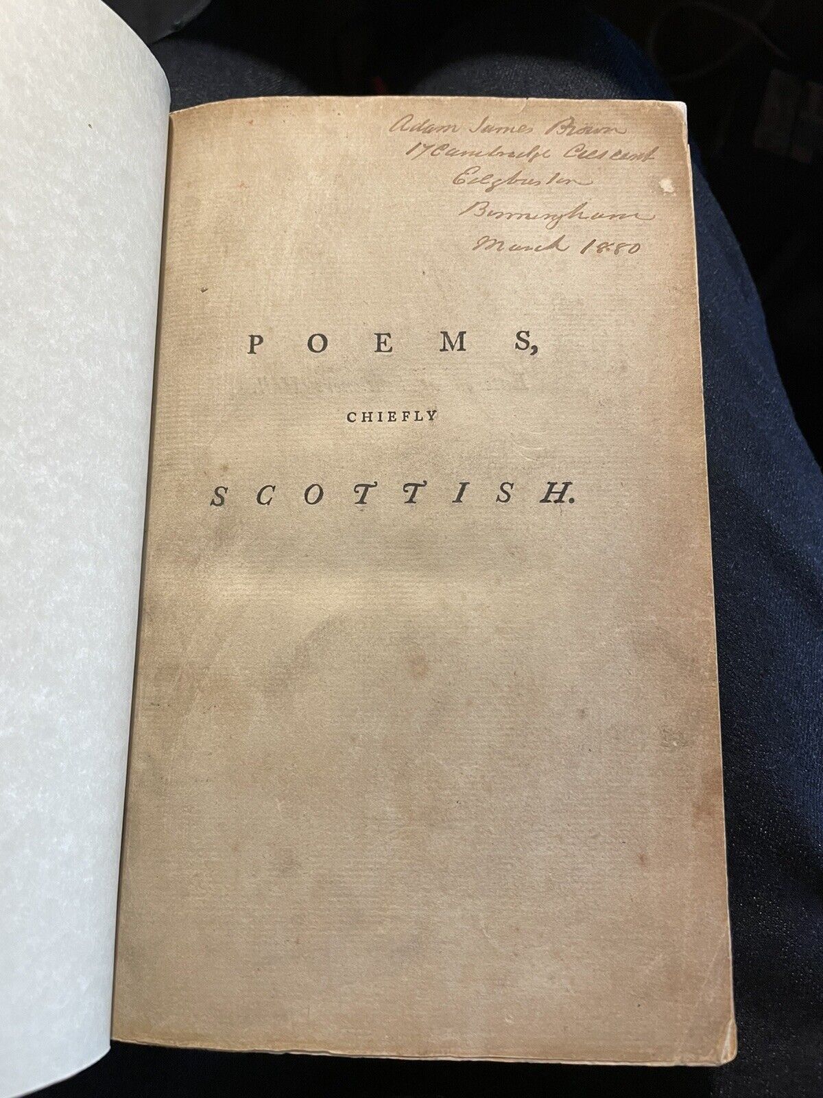 1787 Robert Burns : Poems Chiefly in the Scottish Dialect : First London Edition