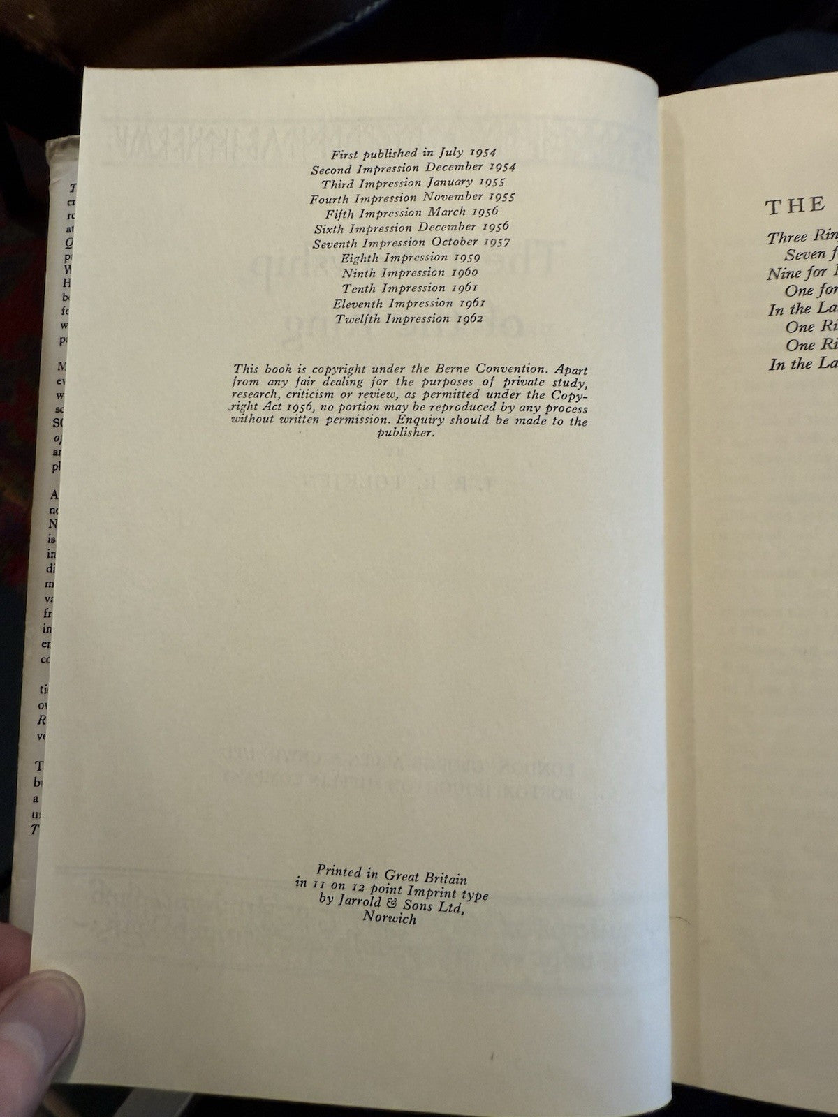 JRR Tolkien : Lord Rings of the Rings : 1st Ed 12/10/10 : In Slipcase 1962-63