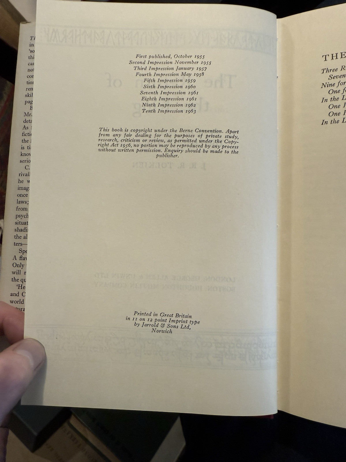 JRR Tolkien : Lord Rings of the Rings : 1st Ed 12/10/10 : In Slipcase 1962-63