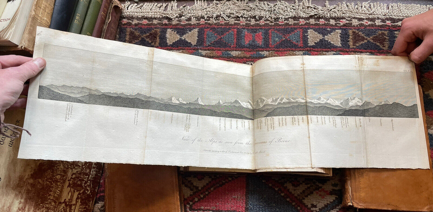 1789 Melmoth's Travels in Switzerland (3 vols) Engraved Mountain Ranges