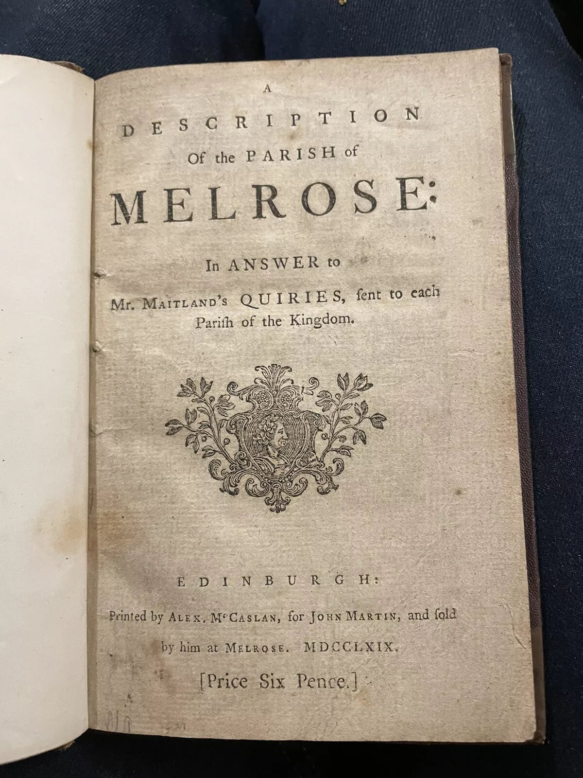 1769 Description of the Parish of Melrose : Scotland : Scottish Borders