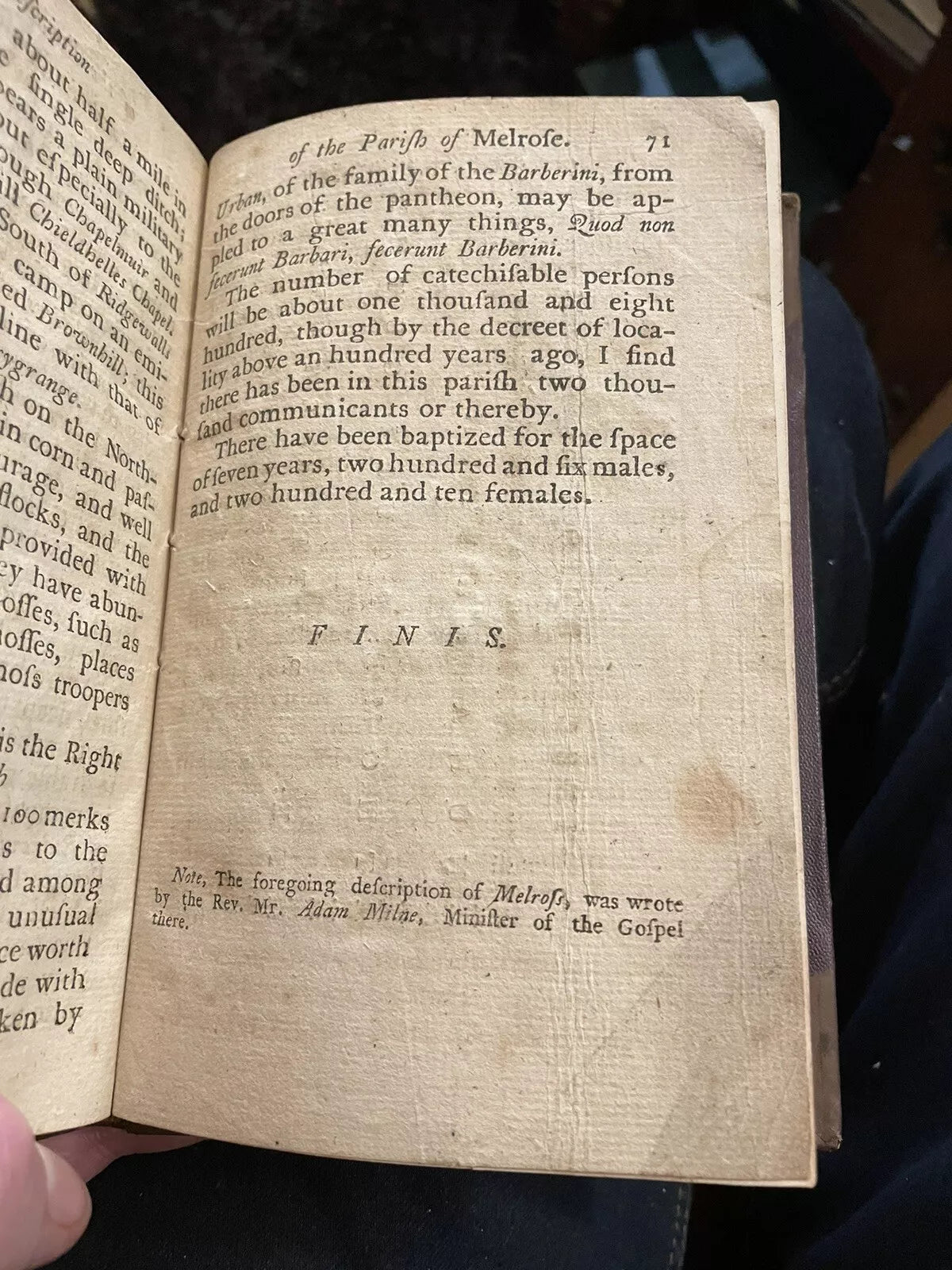 1769 Description of the Parish of Melrose : Scotland : Scottish Borders