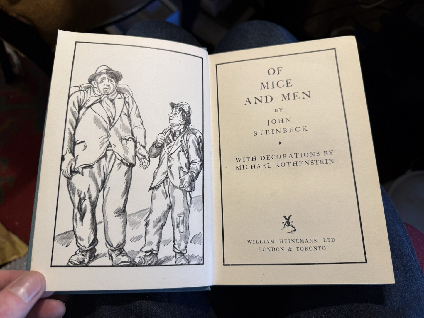 John Steinbeck : Of Mice and Men : 1st UK Edition 1937 : Illustrated