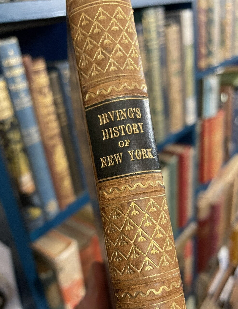 1850 Washington Irving : A History Of New York: Half Leather Binding