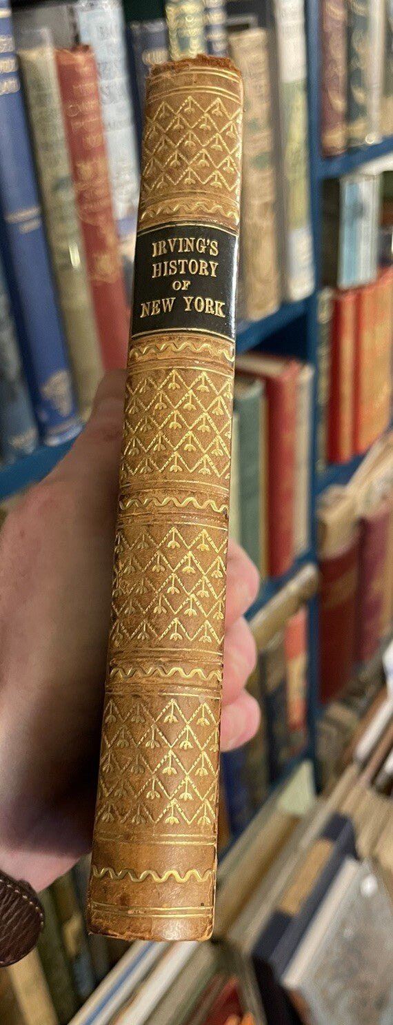 1850 Washington Irving : A History Of New York: Half Leather Binding