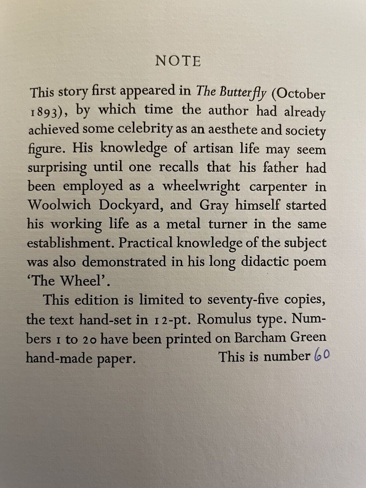 John Gray : Old Gough : Tragara Press 1990 : Limited Edition 60/75