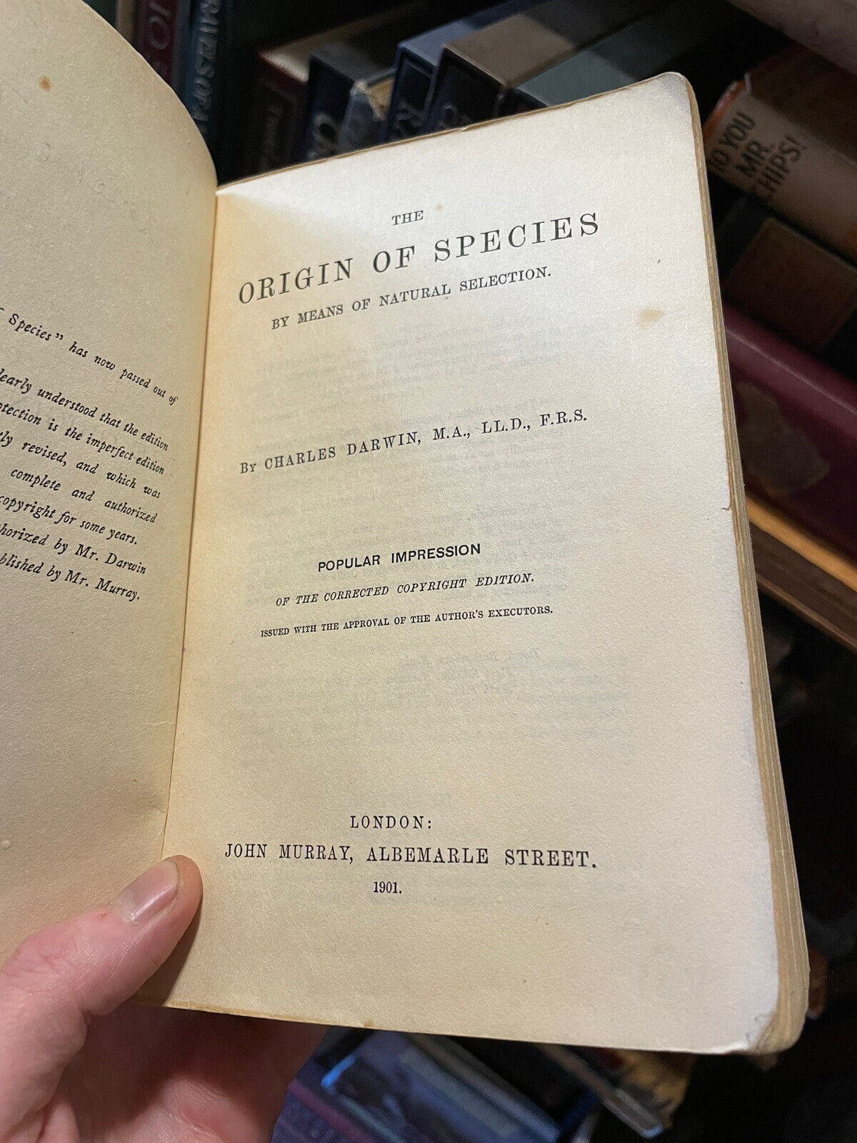 THE ORIGIN OF SPECIES: Charles Darwin 1901 Scarce Paperback Edition
