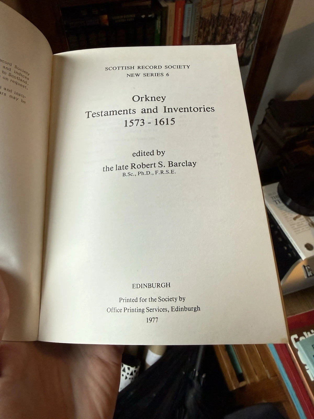 1977 Orkney Testaments and Inventories 1573-1615 : R Barclay Scottish Record VG