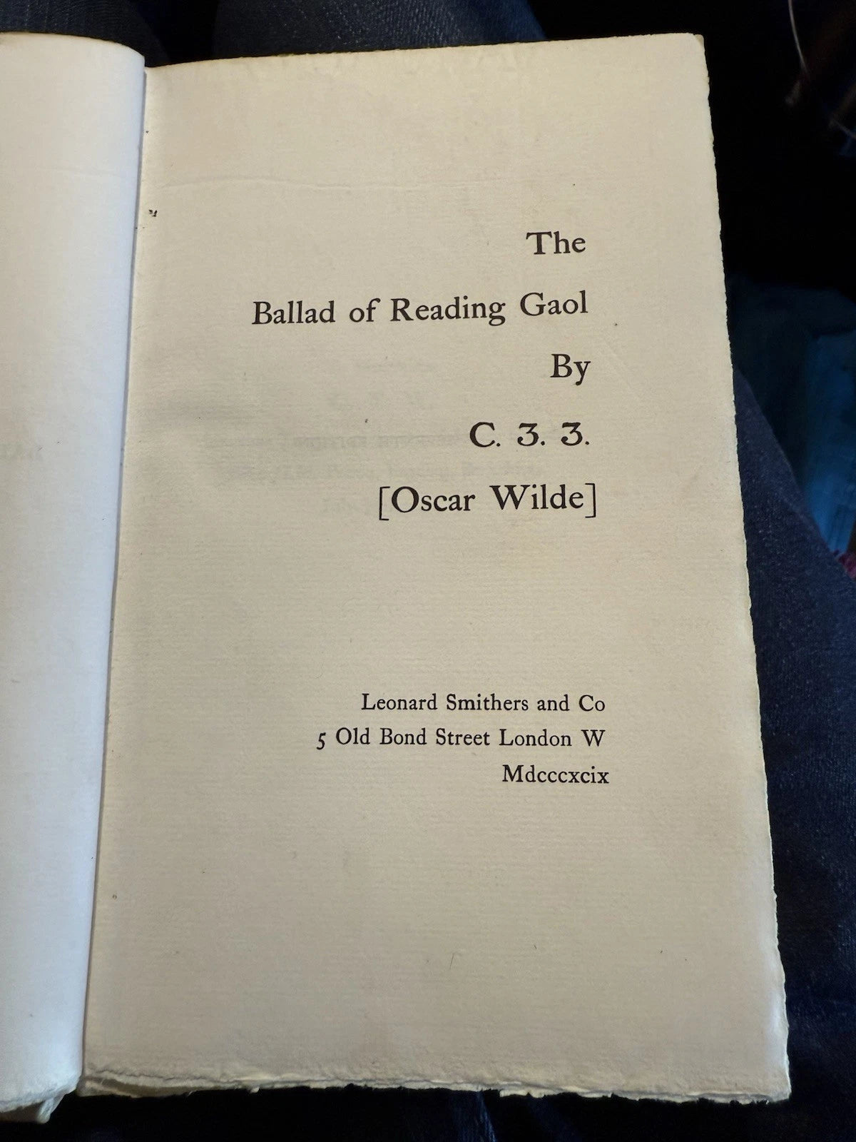 1899 The Ballad of Reading Gaol : Oscar Wilde : 7th Edition