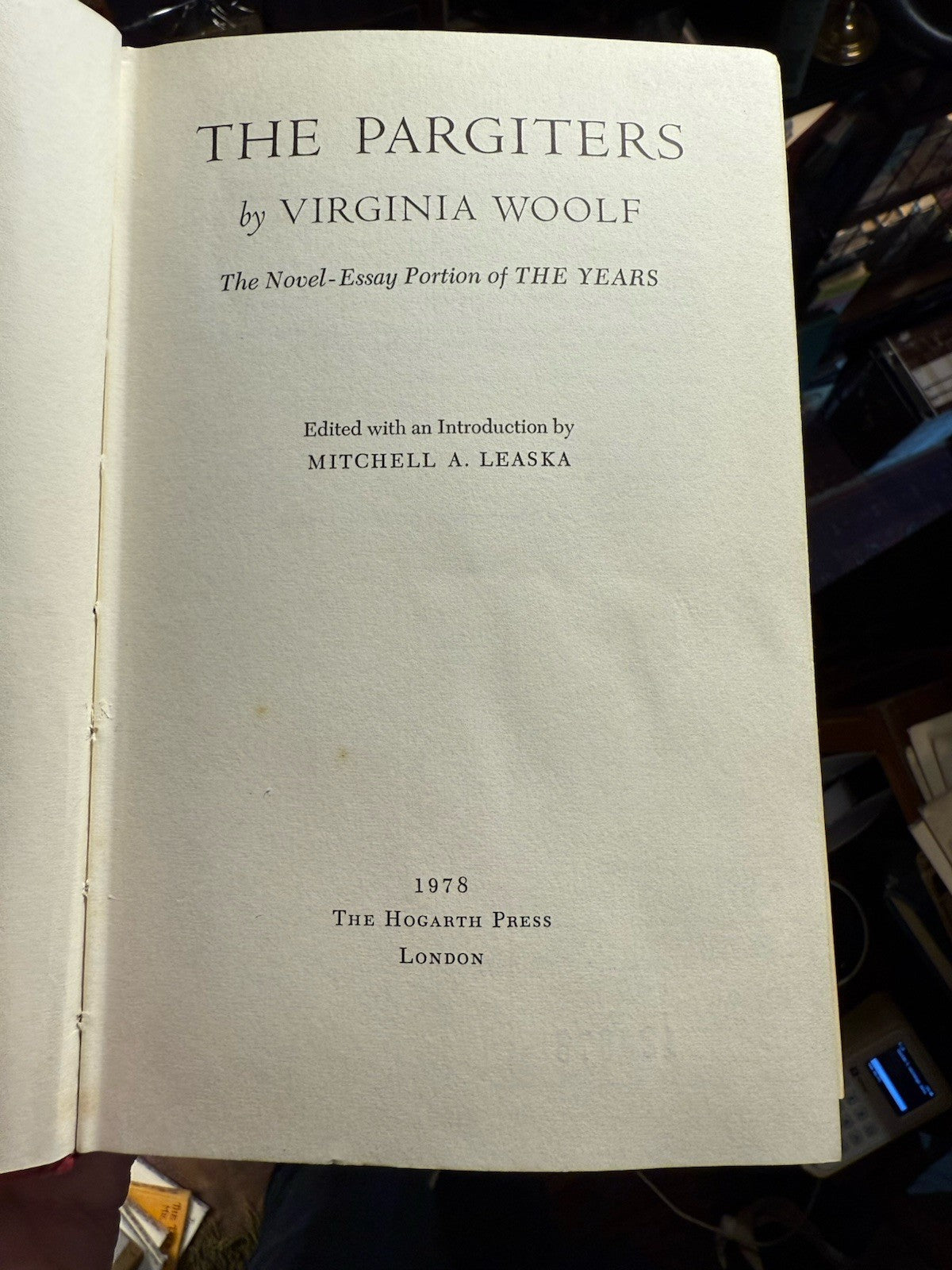 Virginia Woolf : The Pargiters : FIrst UK Edition 1978 : In Good Jacket
