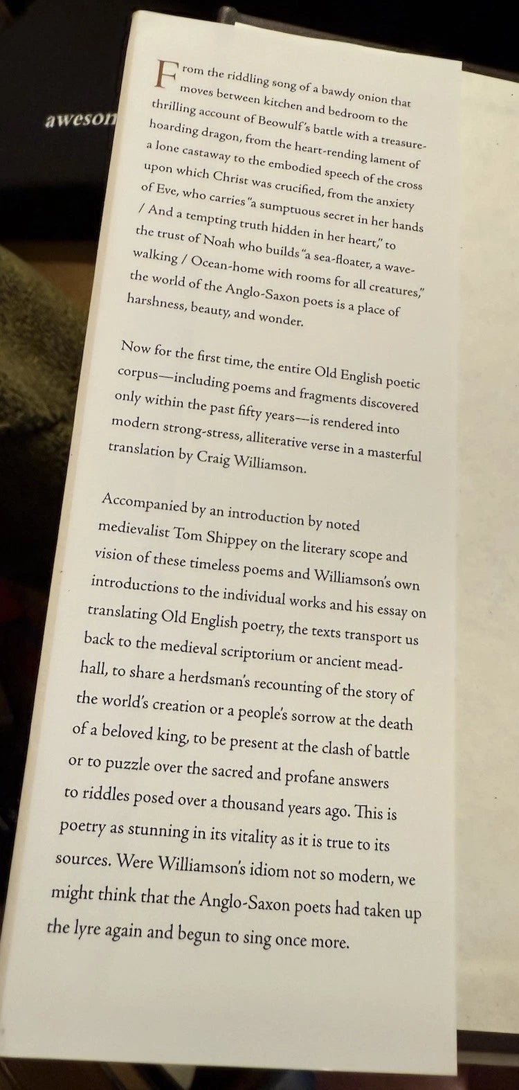 Complete Old English Poems : Translated by Craig Williamson : Hardback 2017