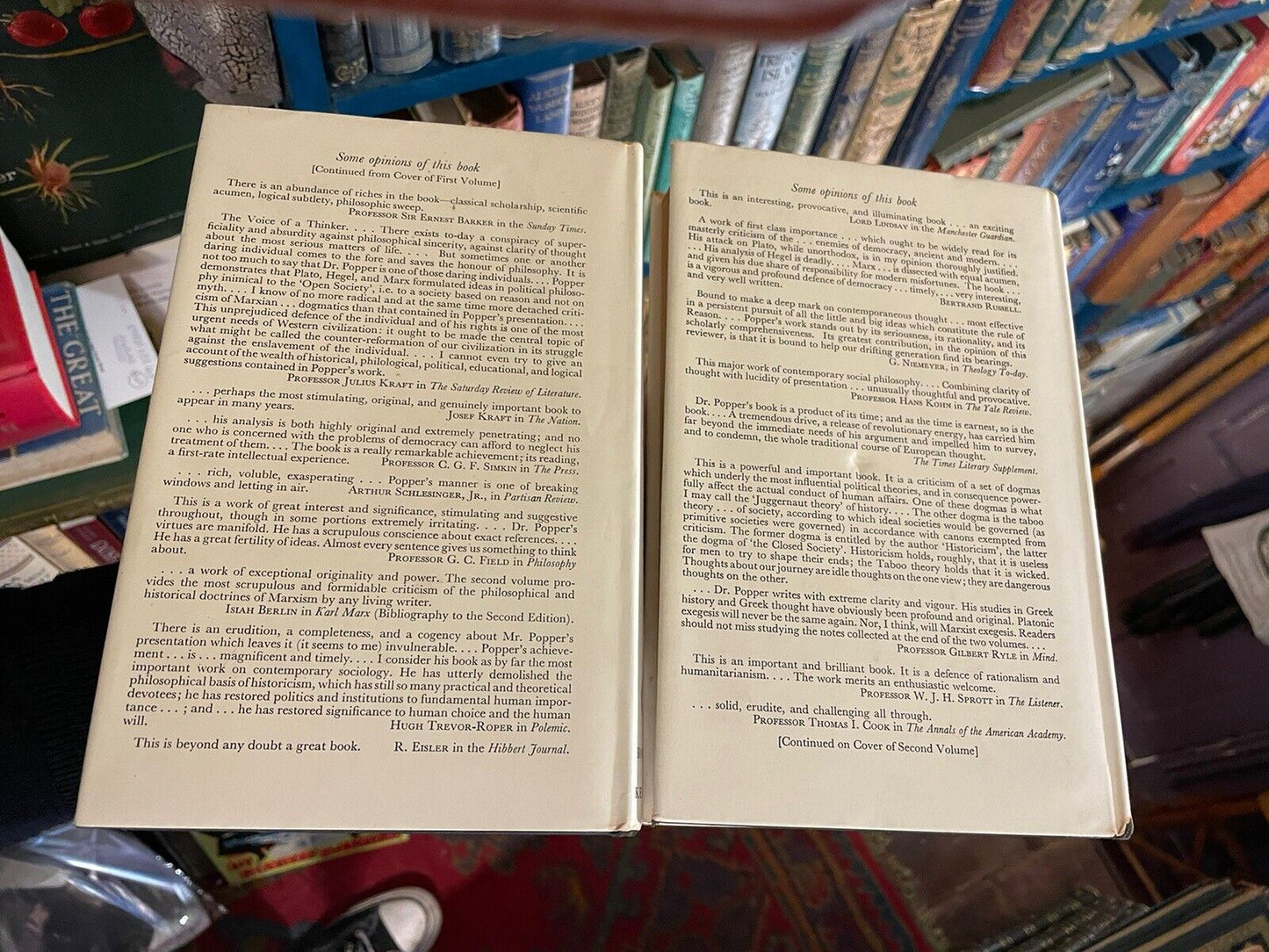 Karl Popper : The Open Society and its Enemies : 4th Editition 1962 : Philosophy