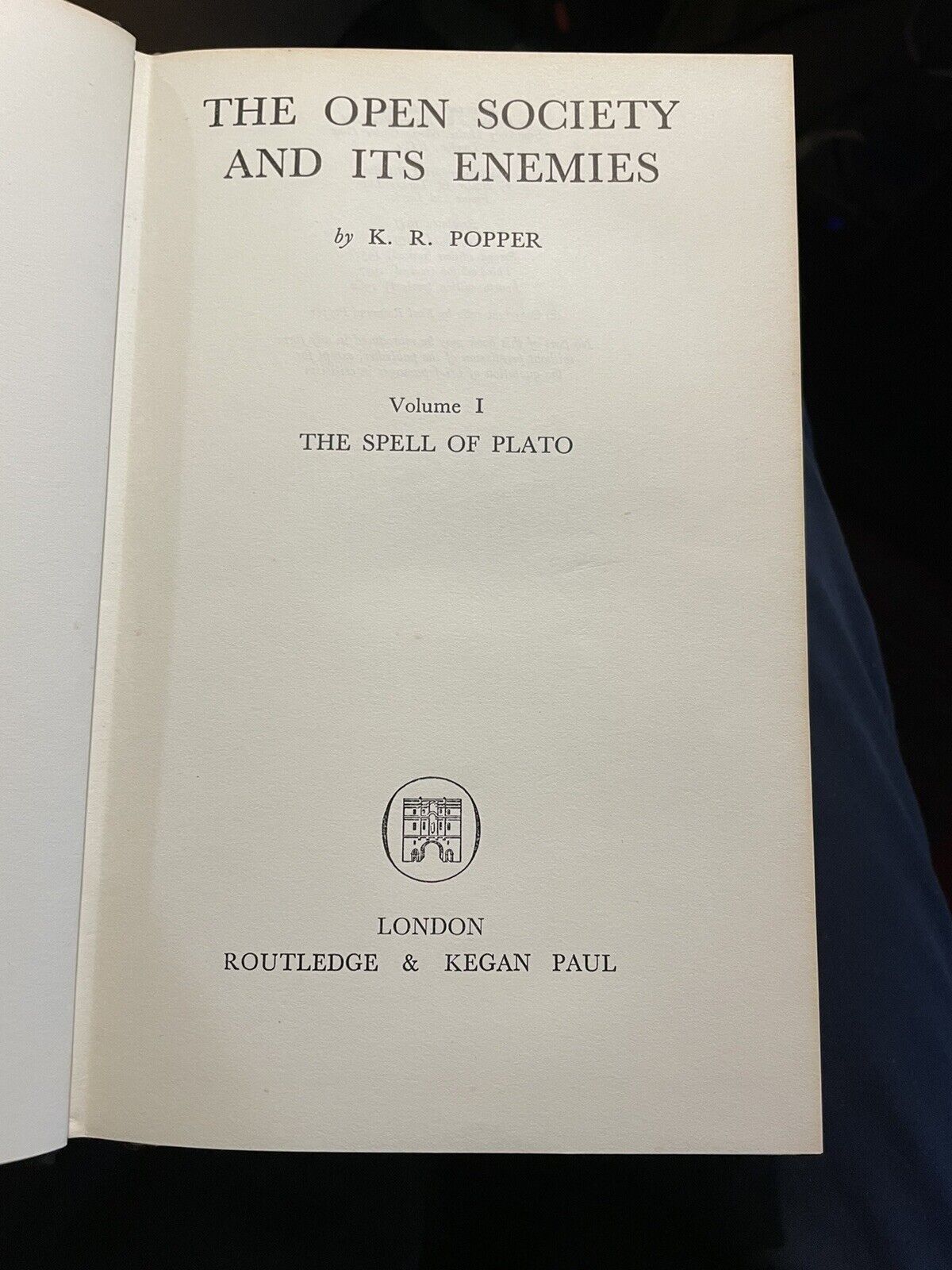 Karl Popper : The Open Society and its Enemies : 4th Editition 1962 : Philosophy