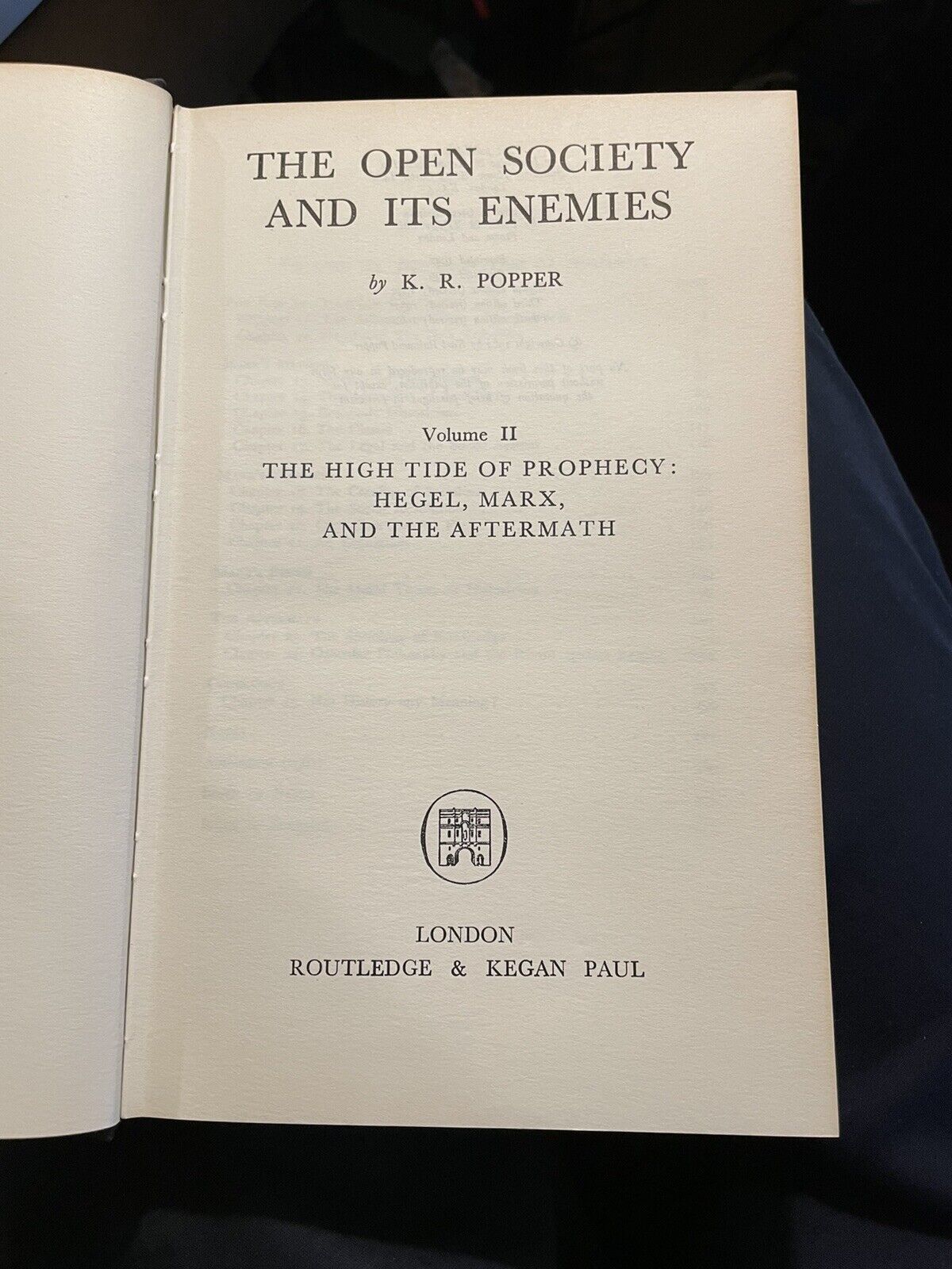 Karl Popper : The Open Society and its Enemies : 4th Editition 1962 : Philosophy