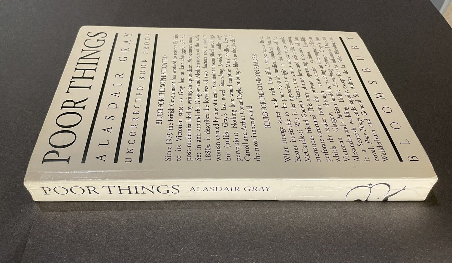POOR THINGS Alasdair Gray UNCORRECTED PROOF ADVANDED READING COPY Scarce 1992